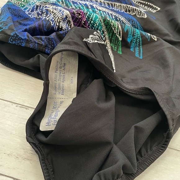 Swim Solutions Women's Firework Print One-Piece Swimsuit (Black Multi, 14) boho - Picture 9 of 12